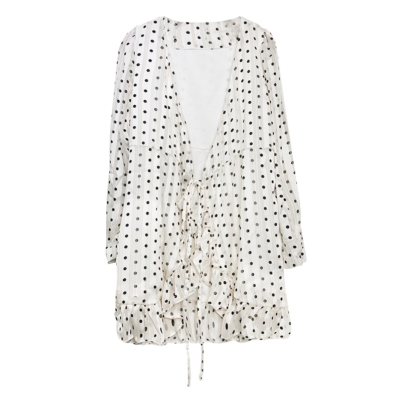 2019夏季新款防晒雪纺连衣裙波点流行时尚仙女甜美性感裙子