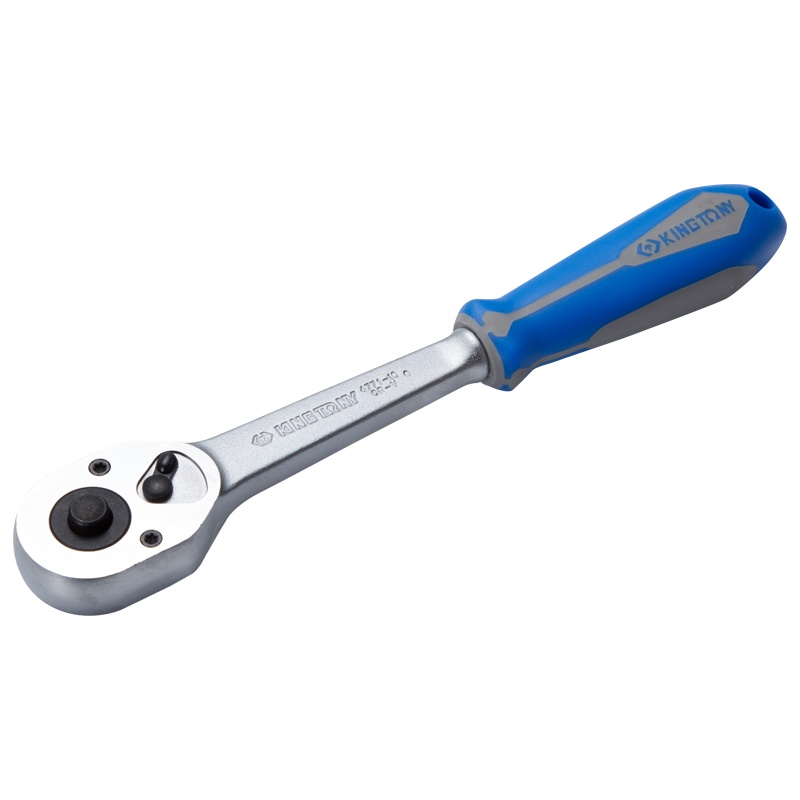 蓝带 1/2"DR. 32齿胶套握把快速脱落棘轮扳手 4771-10GR