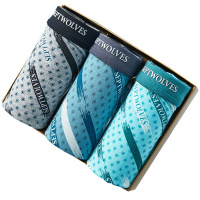 七匹狼 【抑菌】3条装兰精粘纤印花中腰平角男士内裤