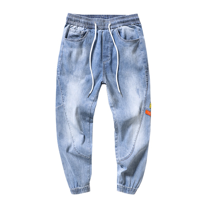 Jussara Lee2021春夏弹力浅色牛仔裤男修身直筒韩版潮流男士牛仔裤休闲百搭青年男裤子四季款