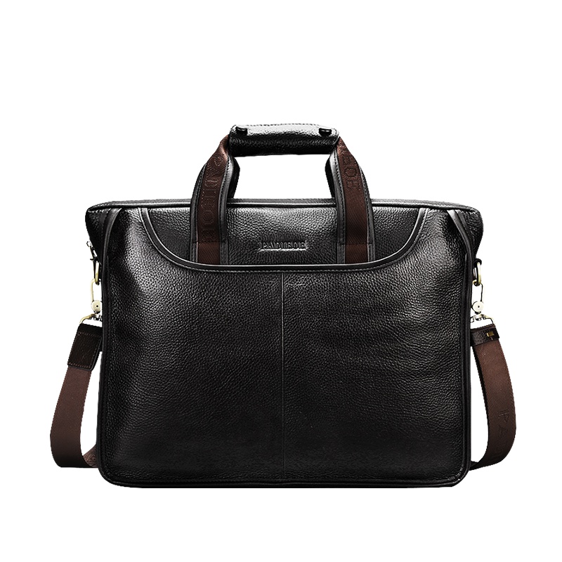 【顺丰配送】帕迪欧商务男包真皮手提包男士包包2017新款公文包男单肩包电脑包 NB160870-1