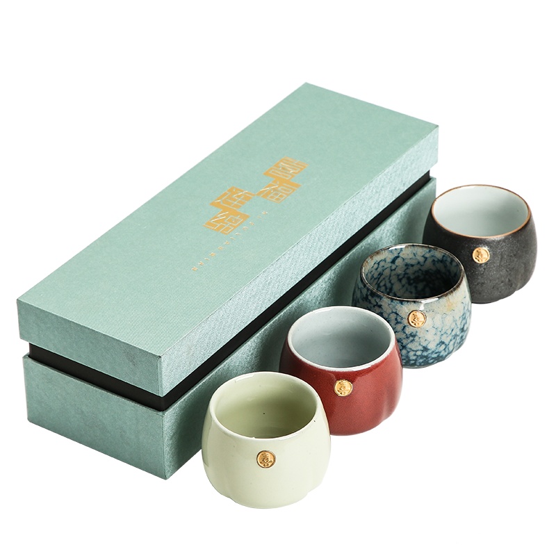 苏氏陶瓷功夫茶杯 喜字杯个人杯主人杯4个装