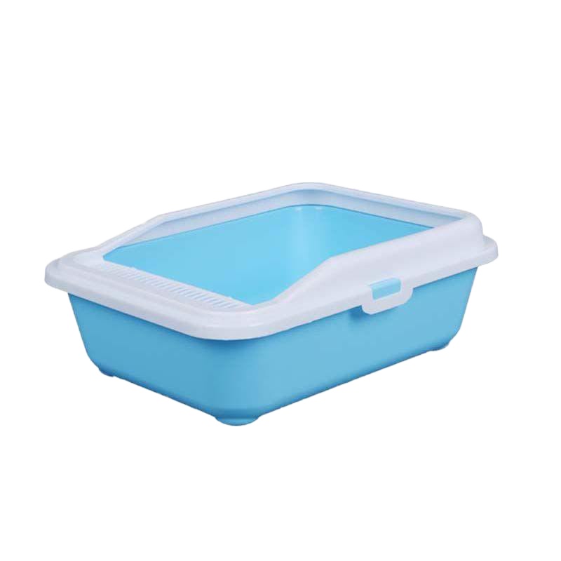 猫砂盆防外溅猫厕所大号全半封闭小号 猫沙盆自动猫屎盆猫咪用品 蓝色(送猫砂铲) 小号38*28*13c