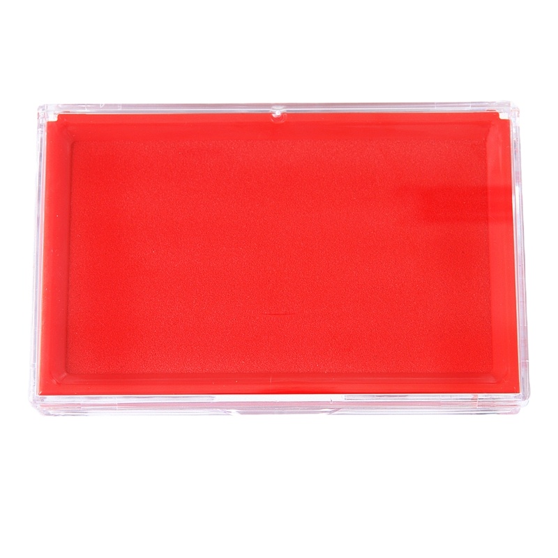 得力(deli)9864 137*88mm透明外壳方形快干印台印泥 办公用品 红色 单个装