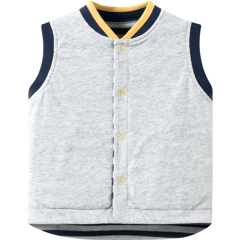 哈贝比（happyB）婴儿马甲春装背心外套男女宝宝坎肩条纹外穿新生儿秋装纯棉