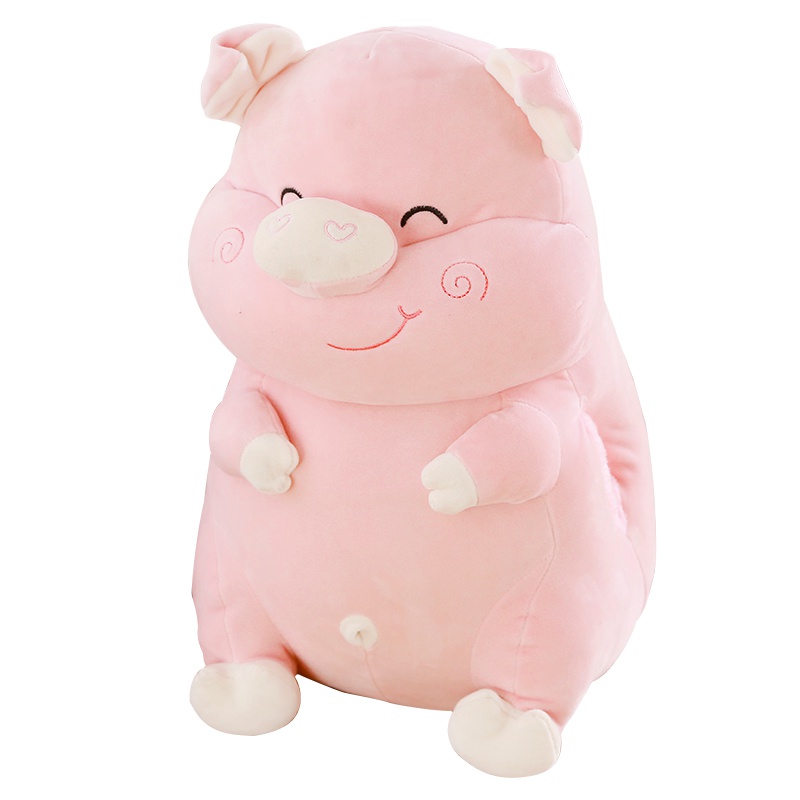 鸱吻福猪抱枕猪猪抱枕毛绒玩具男孩女孩玩具生肖生日礼物45cm 肉色 插手款