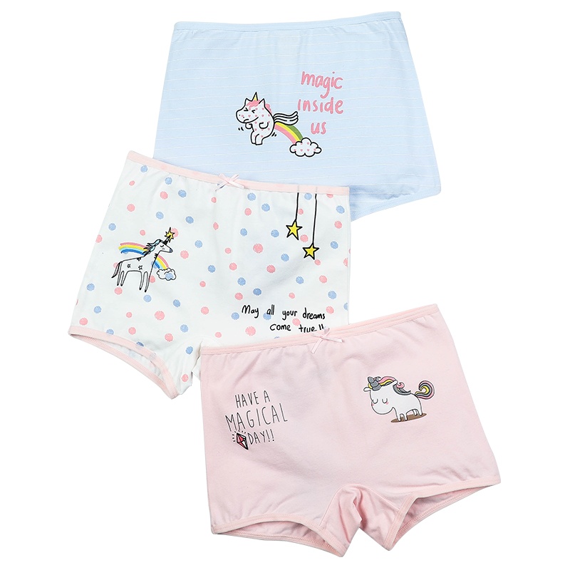 红豆(HODO)内裤2019年夏季中大童儿童内裤A类棉质居家其他学生宝宝女童儿童短裤3条装