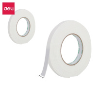 得力(deli)30411泡棉双面胶带 海绵胶 泡沫棉双面胶带 18mm宽 （一卷价）