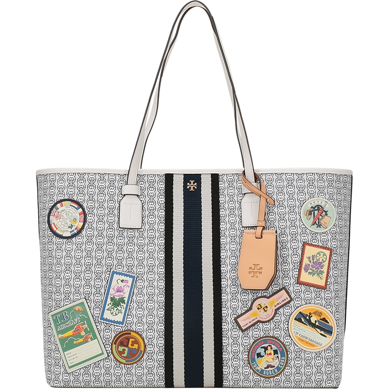 TORY BURCH 托里·伯奇 女士 GEMINI LINK系列涂层帆布手提单肩包 71922