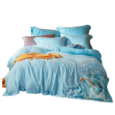 罗莱家纺床上用品春夏新品天丝床单被套1.8m双人床四件套莫洛湾