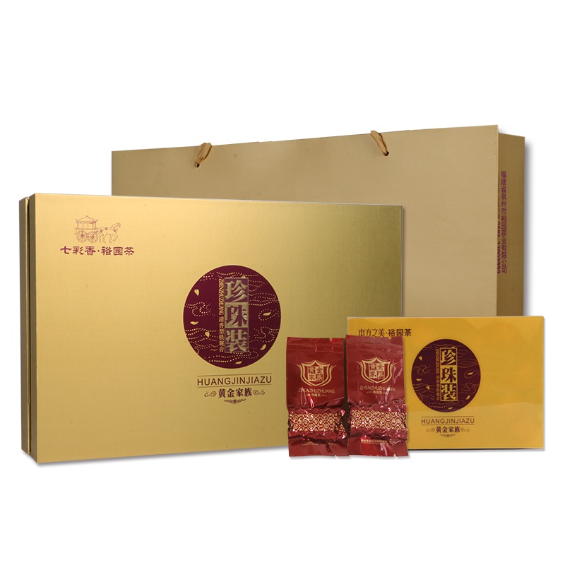 裕园茶 乌龙茶安溪铁观音茶叶礼盒装可定制 黄金家族珍珠装 450g
