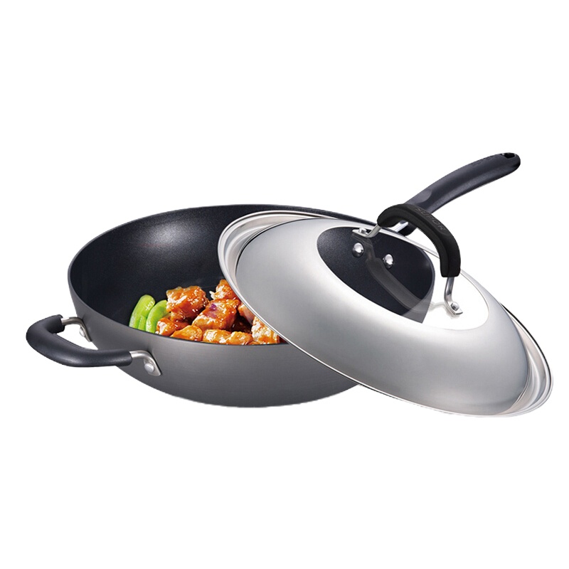 [精选]苏泊尔(SUPOR) 炒锅32cm无烟不粘锅炒锅平底锅加厚炒菜锅子复底燃气电磁炉通用