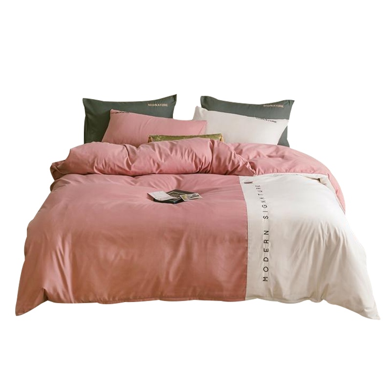 曼凝家纺 全棉13372英伦风简约条纹格子男士双人四件套纯棉被罩200*230cm床单床笠床上用品套件