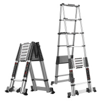 冀金浩JIJINHAO铝人字伸缩梯RZ-31(家用工程登高作业便携)3.1+3.1米