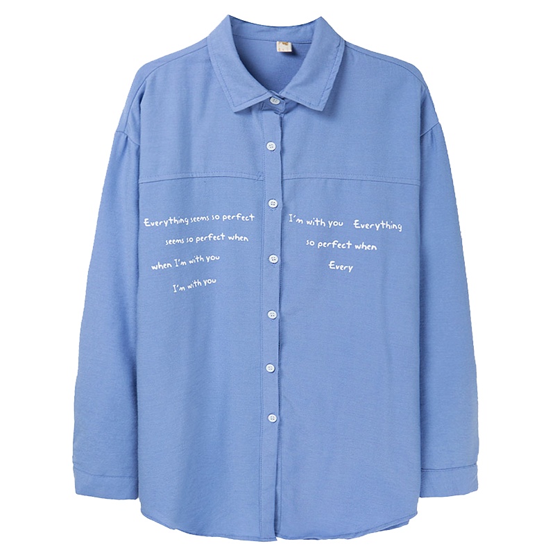 恒源祥女士长袖衬衫2021春新款衬衫女设计感宽松显瘦大码女装长袖衬衣