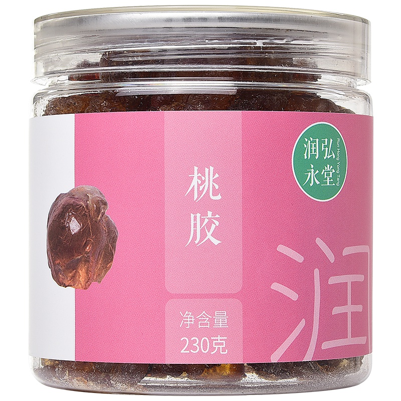 润弘永堂 桃胶230g/罐 桃花泪 桃树胶 养生茶 雪燕雪莲子皂角米搭配伴侣