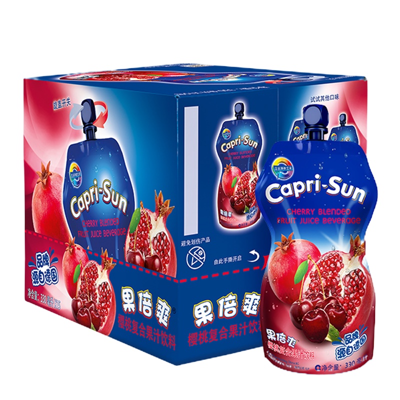 果倍爽 樱桃果汁饮料330ml*15袋整箱装 儿童宝宝果汁饮料富含维生素