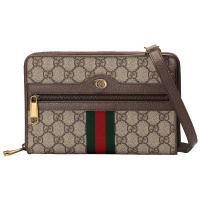 GUCCI 古驰 gucci男包 男士OPHIDIA系列乌木色PU单肩斜跨包