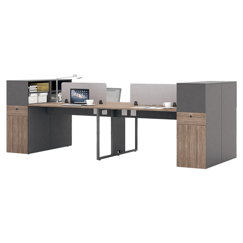 盛世之家 办公家具开放式办公桌职员桌员工桌简约现代电脑桌办公工作位带副柜四人位 P-JLDG323S