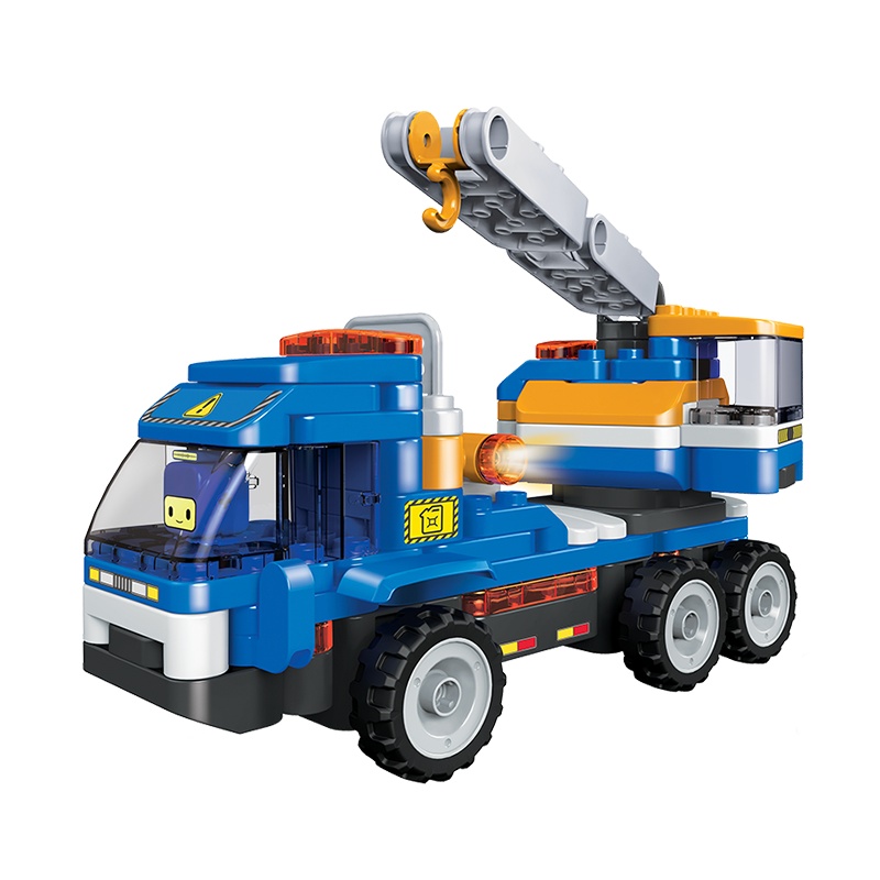 百变布鲁可鲁鲁吊车拼装布鲁克玩具男女孩儿童益智拼插大颗粒积木