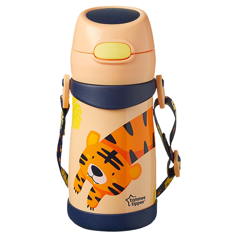 汤美星巧星婴儿水杯 儿童水壶 防摔防撞 不锈钢 重力球 成长吸管保温杯350ml 可保冷