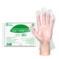 塞莫诗 SI&MOOS一次性手套PE透明薄膜卫生手套厨房餐饮手膜食品工业P901TR 100只 透明 均码