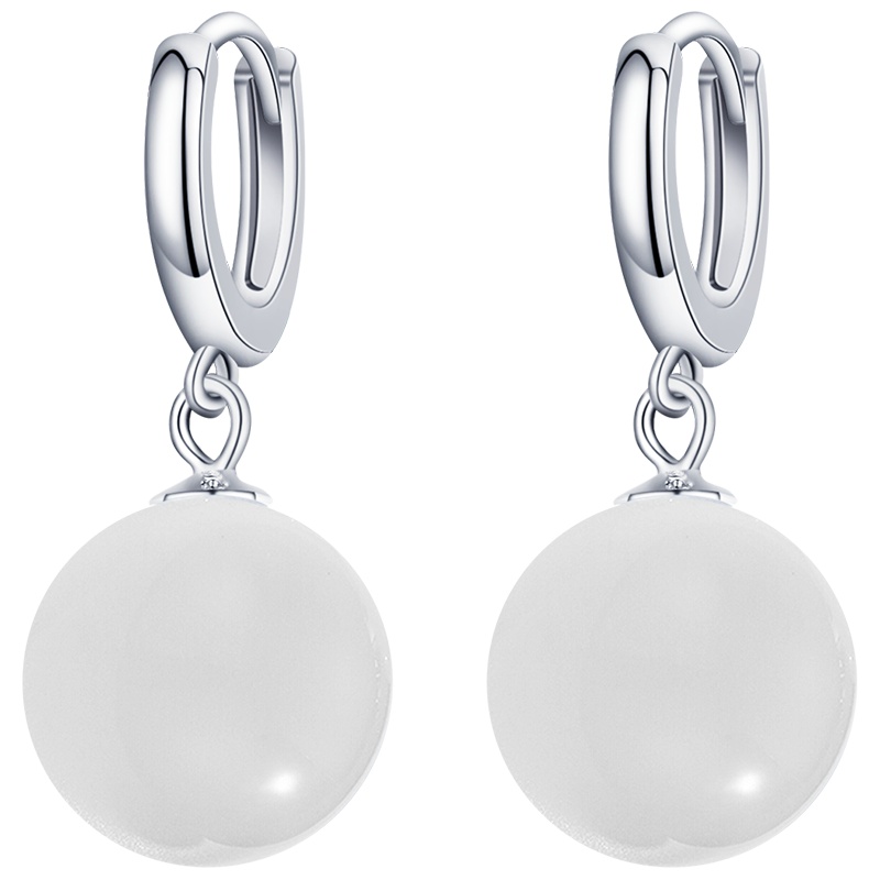 佰色传情纯银耳圈猫眼石耳饰女耳环日韩国气质百搭网红耳坠