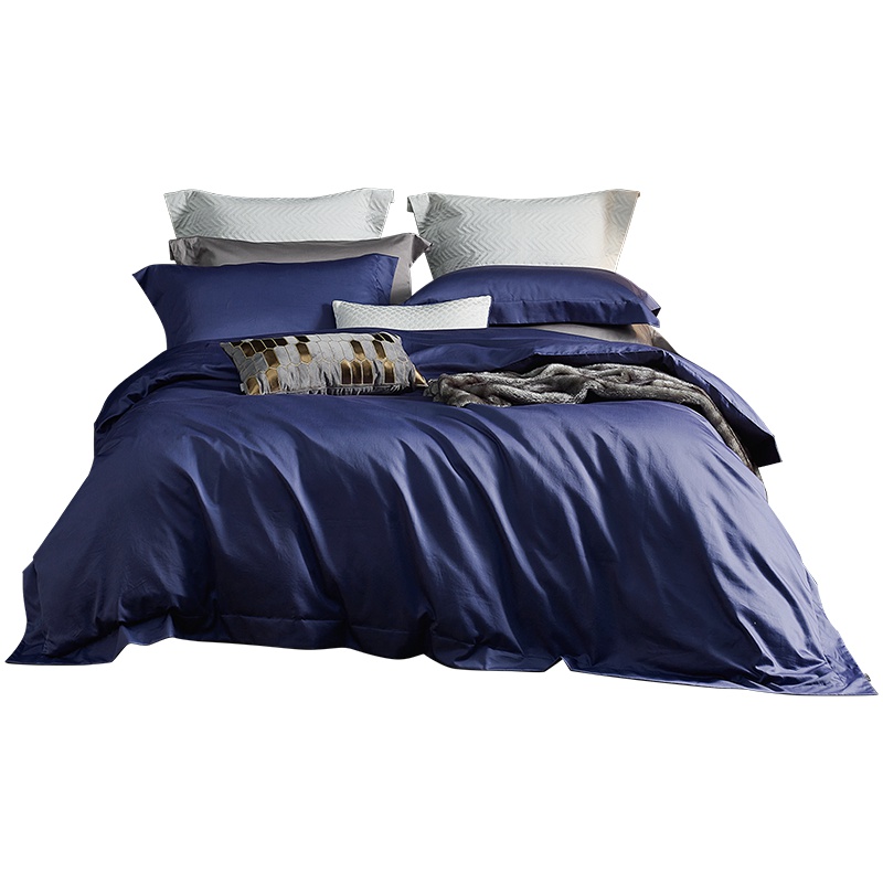 LOVO家纺罗莱生活出品四件套件全棉纯棉PIMA棉高支缎纹欧式被套床单1.5/1.8m床 奥格斯