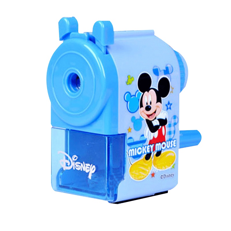 迪士尼削笔器机铅笔刀多功能手摇车卷笔刀铅削笔刀转笔刀自动进铅手动钻笔刀儿童小学生用铅笔刨旋绞修剥笔机0229蓝