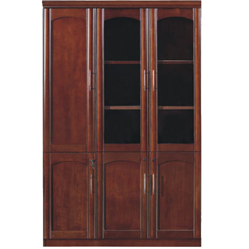 卡里鳄三门实木制作自由组合书柜档案柜KLE—SD23书柜置物架带门办公室资料柜储藏柜书柜