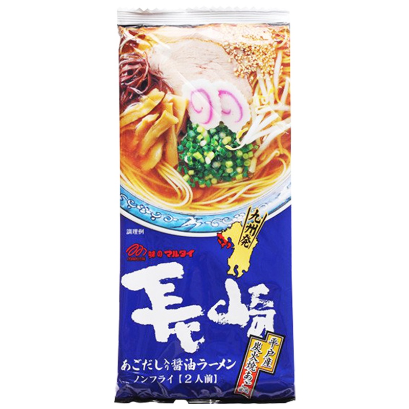 [酱油海鲜味]丸太( MARUTAI)九州长崎飞鱼酱油海鲜风味拉面 178g/袋 2人份量 拉面方便速食日本进口