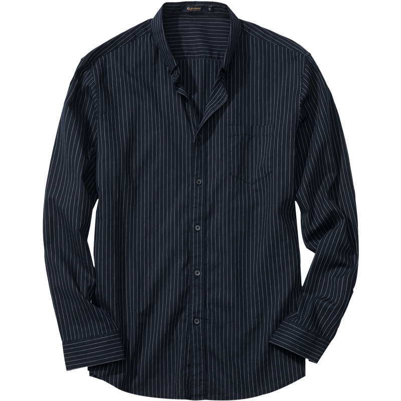 千纸鹤男士长袖上衣 2018秋装青年韩版潮流时尚条纹休闲衬衫10033