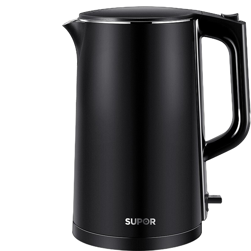 苏泊尔(SUPOR)电水壶 双层防烫烧水壶 304不锈钢热水壶 1.7L