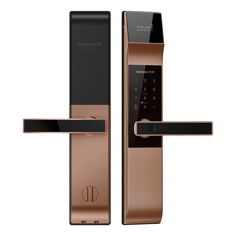 箭牌(ARROW)智能指纹密码智能锁家用防盗门电子锁十大品牌A6 红古铜