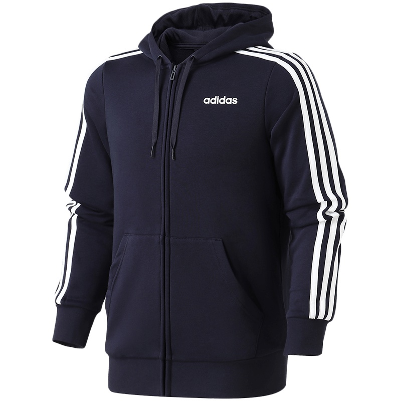 adidas男服运动夹克外套连帽针织运动休闲运动服DU0471 L DU0471蓝色