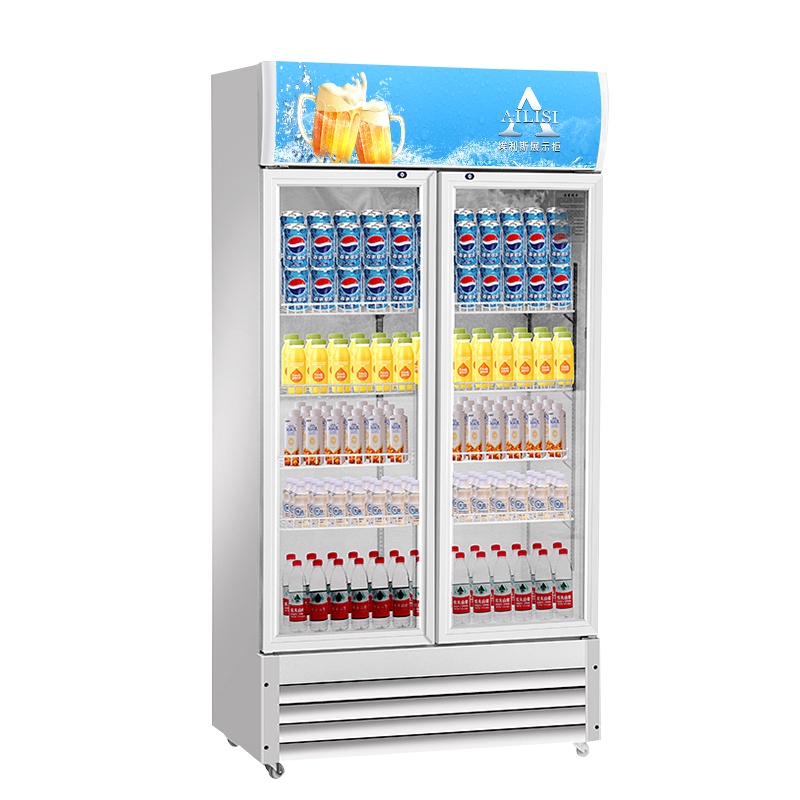 埃利斯(AILISI)680L商用展示柜 大容积立式陈列柜冷柜 保鲜柜玻璃门冰箱超市便利店饮料柜 单门冷藏冰柜