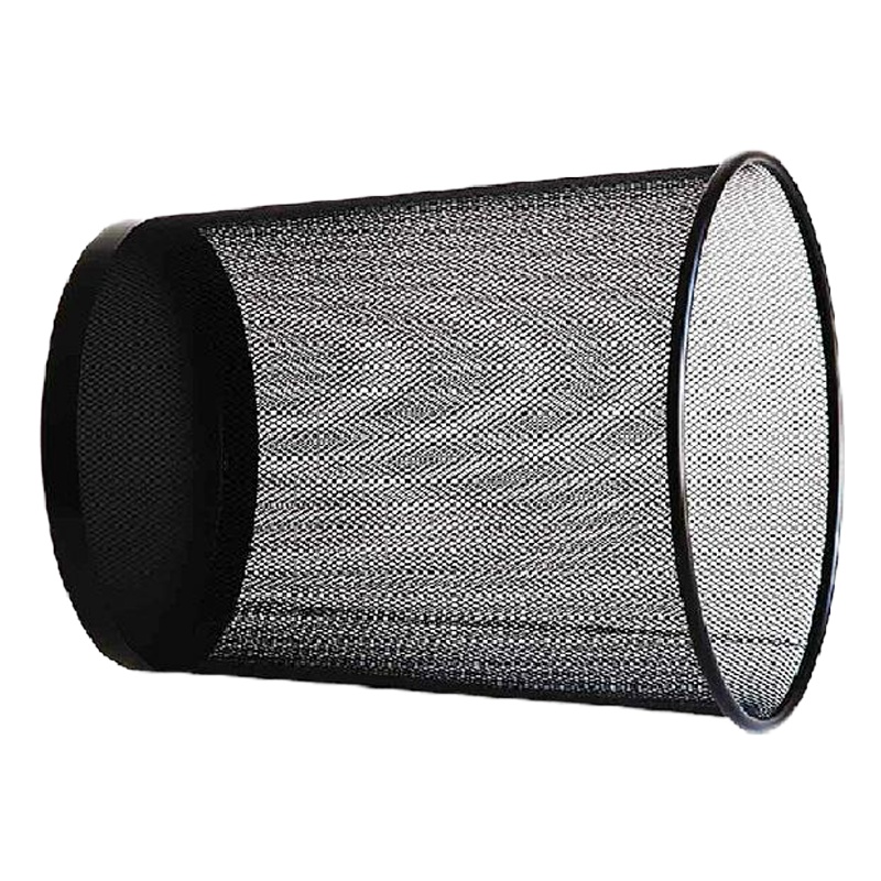 得力9188圆形纸篓(黑)(只)234x275mm金属丝网烤漆工艺垃圾桶 家用加厚 垃圾桶 办公室垃圾袋 厨房垃圾桶