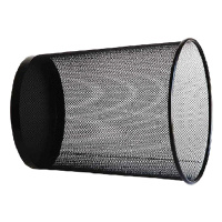 得力9188圆形纸篓(黑)(只)234x275mm金属丝网烤漆工艺垃圾桶 家用加厚 垃圾桶 办公室垃圾袋 厨房垃圾桶