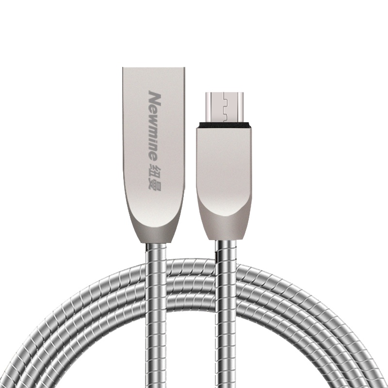 纽曼(Newmine)MICRO USB2.0 金属连接线 JSM5不锈钢锌合金镀锡铜丝 安卓手机通用 线长1.0米