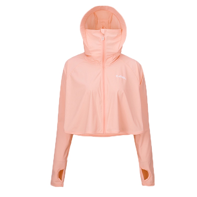 骆驼运动风衣女运动轻薄透气披肩斗篷防紫外线皮肤衣