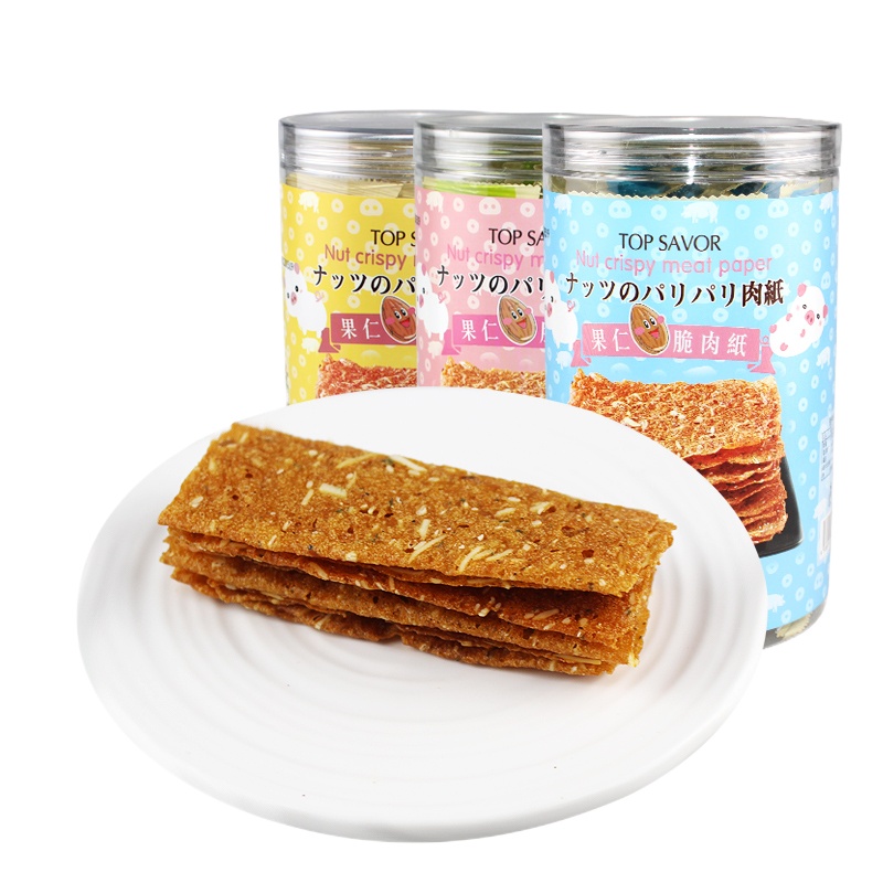 金语 果仁脆肉纸原味、海苔味、芝麻味组合各一罐 休闲零食