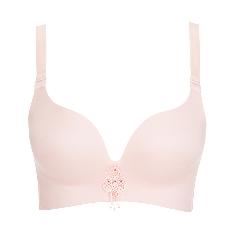 古今3/4上薄下厚无钢圈上托性感纯色光面文胸罩内衣女 0G779