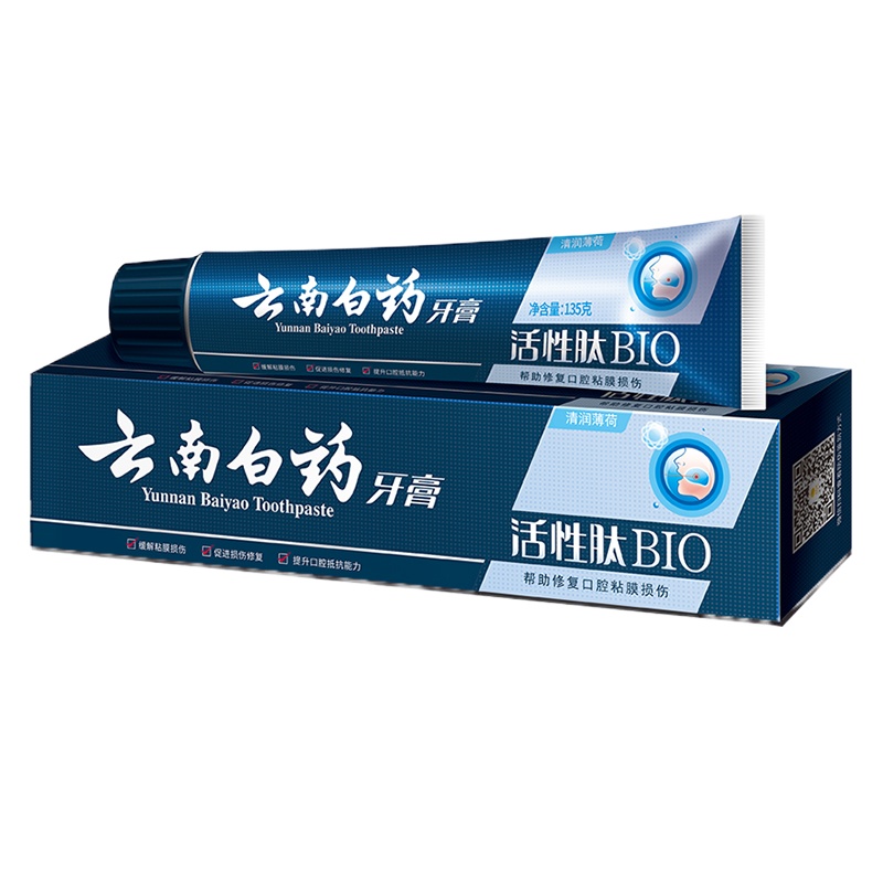 云南白药 清润薄荷香型 活性肽牙膏135g(单位:支)