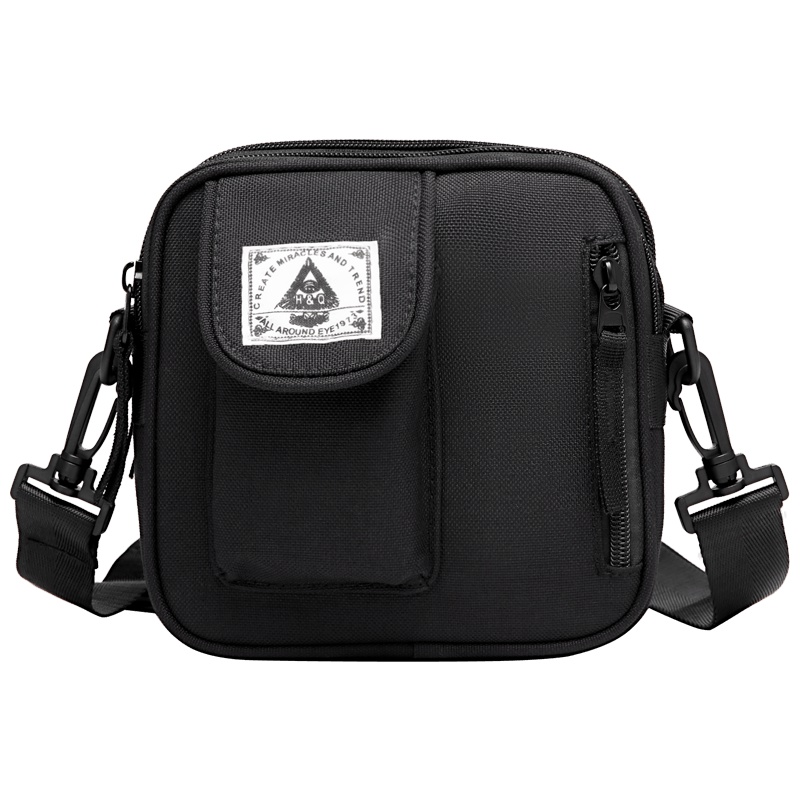 第九城（V.NINE） 单肩包男休闲百搭男士胸包时尚日系潮流帆布斜挎小包