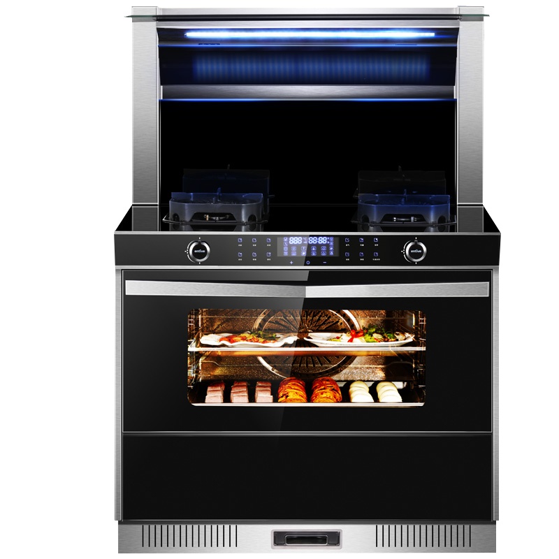 亿田(entive)S3G侧吸下排抽油烟机燃气灶蒸箱套装家用一体灶 液化气 集成灶