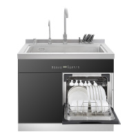 YUKIDA集成水槽304不锈钢一体嵌入式8套洗碗机900mm消毒柜家用 MX900T
