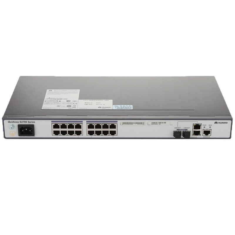 华为交换机S2700-18TP-SI-AC(16个10/100Base-TX以太网端口,2个10/100/1000Bas