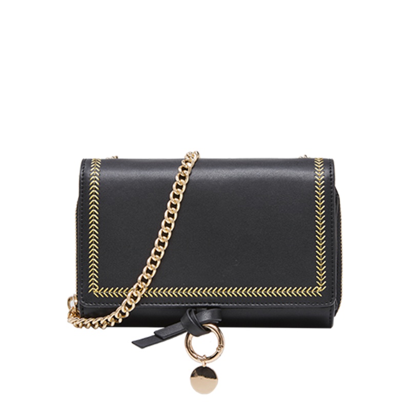 柏雅图(boyatu)简约百搭链条斜挎包女小包包新款圆环单肩手拿包女