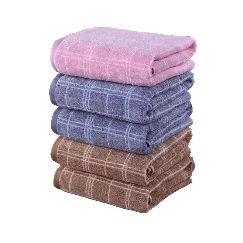 金号 G3955H 纯棉浴巾 提花英伦风 加大加厚柔软吸水 150x75cm