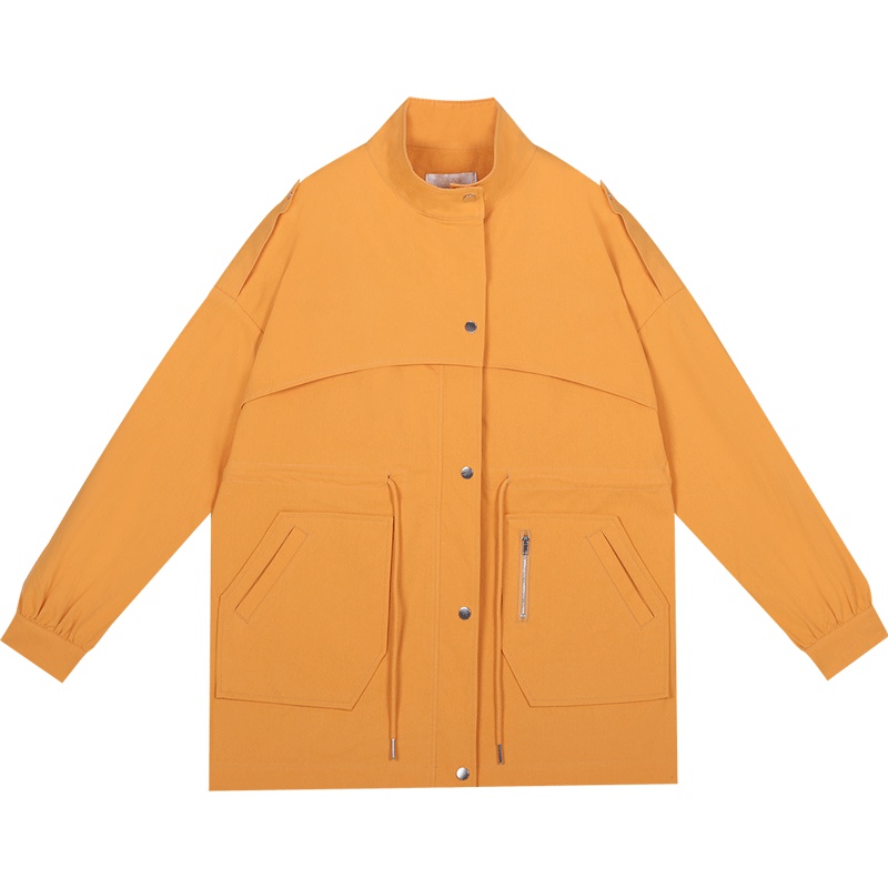 工装外套女宽松bf春秋2019新款oversize短款原宿风抽绳收腰风衣潮